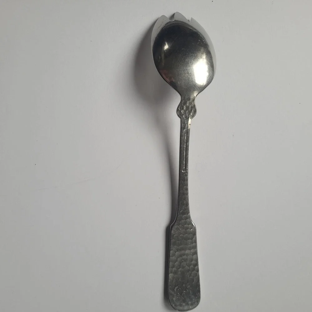 Towle 18-8 Stainless‎ Hammered Salad Fork Serving Spork